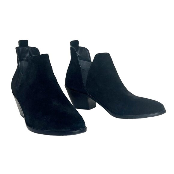 Sigerson Morrison black suede slip on ankle boots size 8.5 - Picture 1 of 10